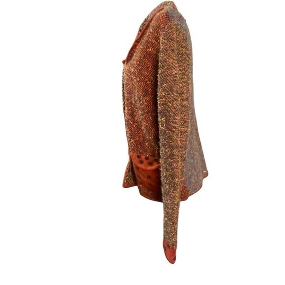 Coldwater Creek Womens Artsy Boho Patchwork Knit Cardigan Sweater XL - Picture 3 of 7